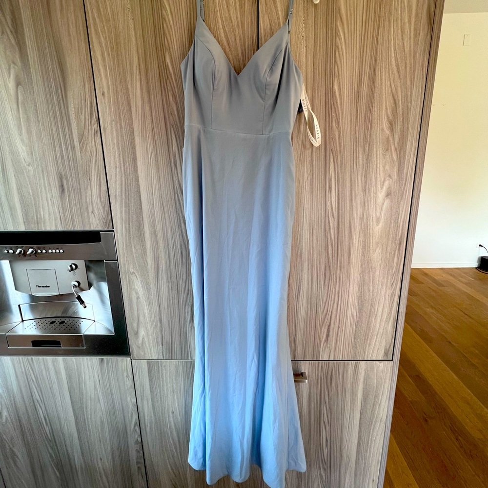 Azazie Satara Dusty Blue dress